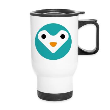 Chouette minimaliste - Tasse isotherme avec poignée - blanc - Devant