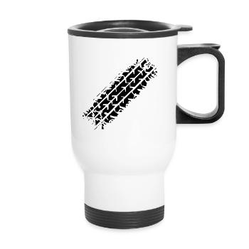 bande de roulement - Tasse isotherme avec poignée - blanc - Devant