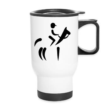 équitation - Tasse isotherme avec poignée - blanc - Devant