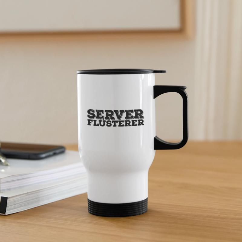Server Flüsterer Admin Sysadmin Geschenk Thermobecher mit Tragegriff