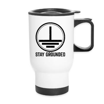Stay Grounded Strom Elektriker Elektroniker - Thermobecher mit Tragegriff - Weiß - Vorne