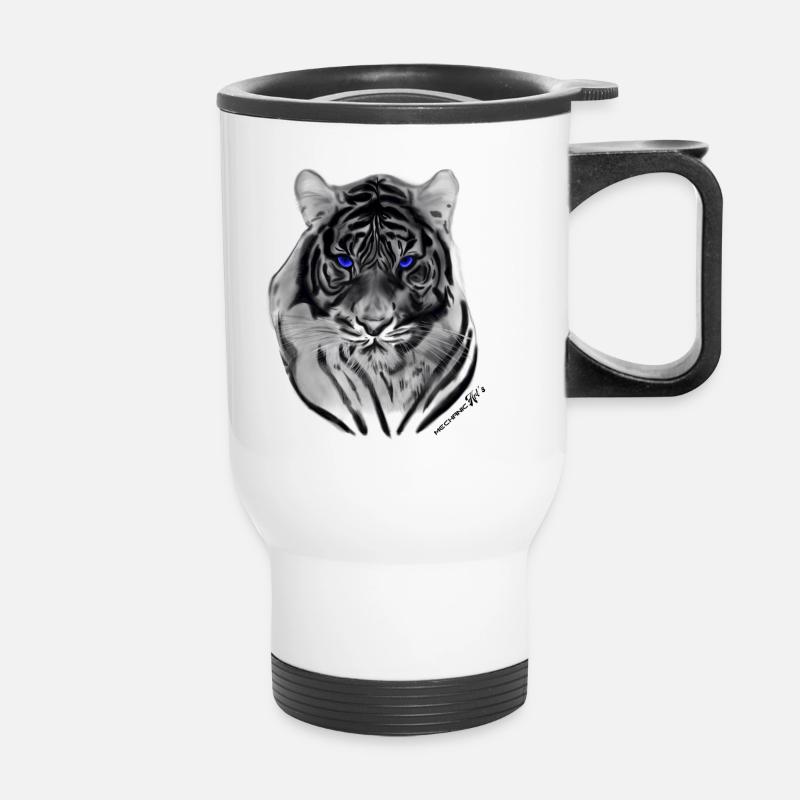 Weißer Tiger - Thermobecher mit Tragegriff - Weiß