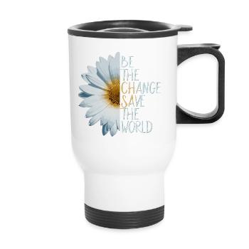 Be the change Save the world Climate protection Nature - Thermal mug with handle - white - Front