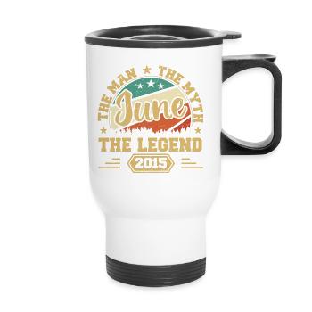 June 2015 The Man, The Myte, The legend, Juni 2015 - Thermobecher mit Tragegriff - Weiß - Vorne