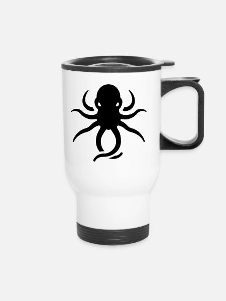 octo zorn logo - Thermobecher mit Tragegriff - Weiß