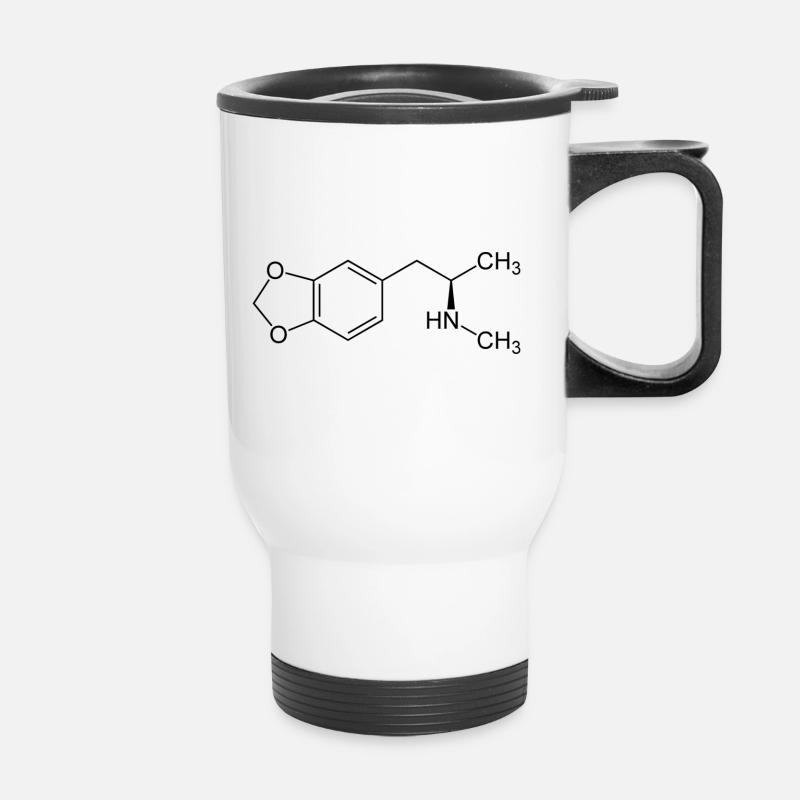Structural formula / chemical formula MDMA black - Thermal mug with handle - white