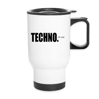 techno - Thermal mug with handle - white - Front