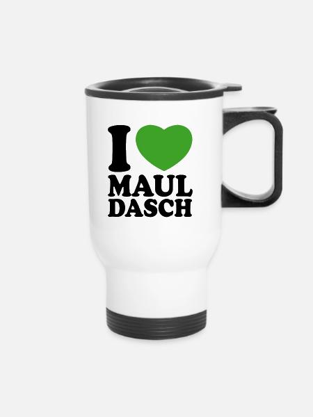 I LOVE MAULDASCH - Thermobecher mit Tragegriff - Weiß