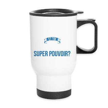 Antillais super pouvoir homme - Tasse isotherme avec poignée - blanc - Devant