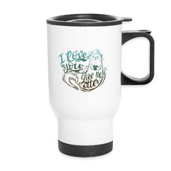 OTTER o love you like no otter - Thermal mug with handle - white - Front