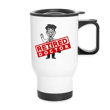 Médecin et infirmier - à la retraite - Tasse isotherme avec poignée - blanc - Devant
