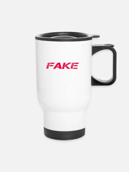 Fake - Thermobecher mit Tragegriff - Weiß