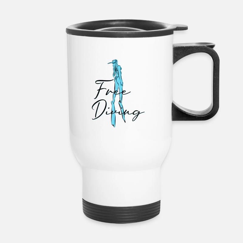 Freediving Apnea - Thermal mug with handle - white