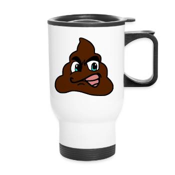 Poop Pile Emoji - Thermal mug with handle - white - Front