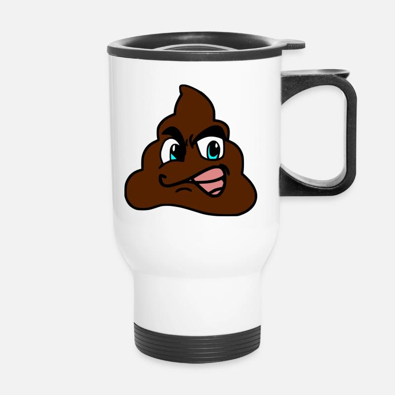 Emoji de merde - Tasse isotherme avec poignée - blanc
