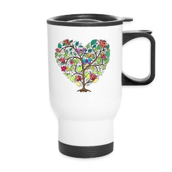 Arbre du cœur - Tasse isotherme avec poignée - blanc - Devant