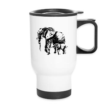 Elefant - Thermobecher mit Tragegriff - Weiß - Vorne