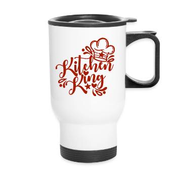 Roi de la cuisine rouge - Tasse isotherme avec poignée - blanc - Devant
