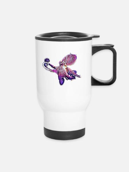 Octopus - Thermobecher mit Tragegriff - Weiß