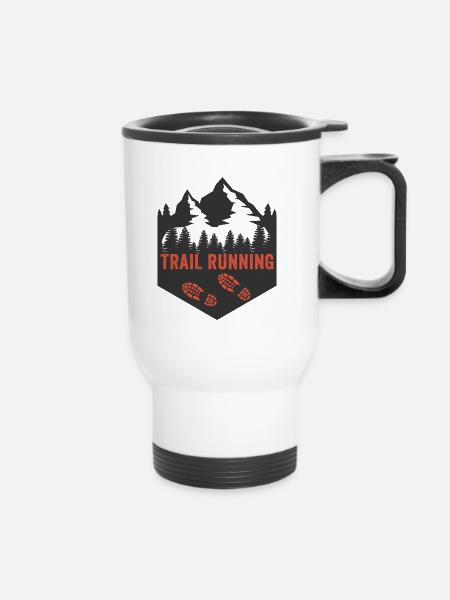 Trailrunning - Thermobecher mit Tragegriff - Weiß