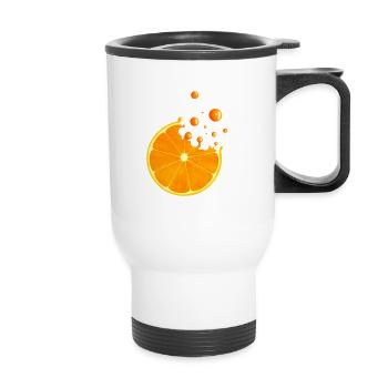 Tasty Citrus Orange - Thermal mug with handle - white - Front