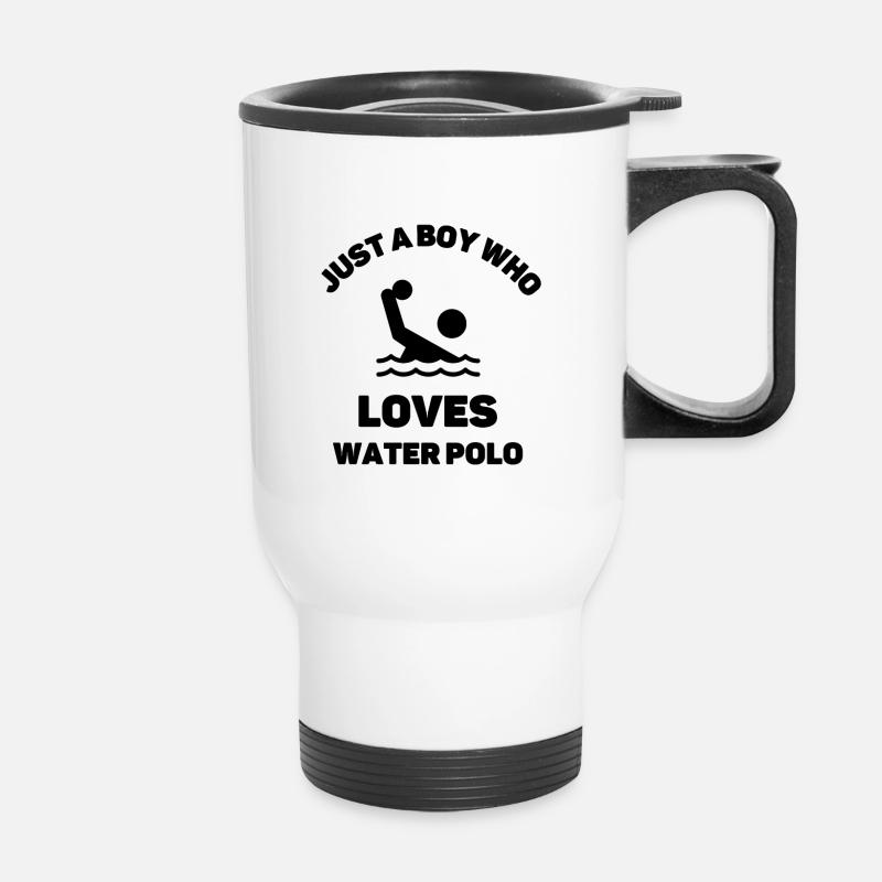 nur ein Junge, der Wasserball liebt - Thermobecher mit Tragegriff - Weiß