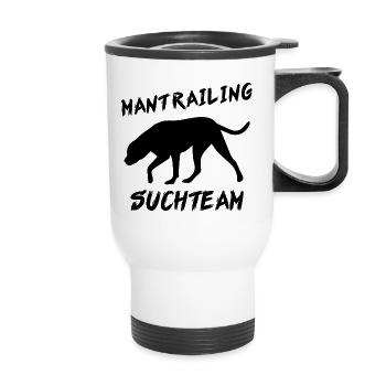 Mantrailing rechercheteam cadeau chien de recherche chiens - Tasse isotherme avec poignée - blanc - Devant