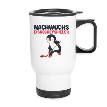 Nachwuchs Eishockeyspieler Eishockey Baby Junge - Thermobecher mit Tragegriff - Weiß - Vorne