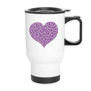 Coeur Infinity 3D - Violet - Tasse isotherme avec poignée - blanc - Devant