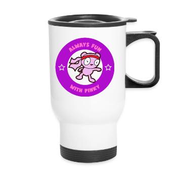 Always fun with Pinky Design. - Thermal mug with handle - white - Front