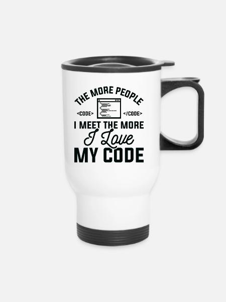 Ich liebe meinen Code - Thermobecher mit Tragegriff - Weiß