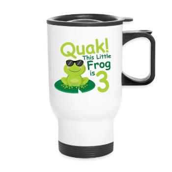 Birthday Shirt 3 year Frog Baby Girl Boy - Thermal mug with handle - white - Front