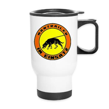 Mantrailer en action Rottweiler - Tasse isotherme avec poignée - blanc - Devant