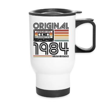 1984 Naissance vintage rétro anniversaire - Tasse isotherme avec poignée - blanc - Devant