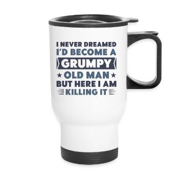 Grumpy Old Man - Thermal mug with handle - white - Front
