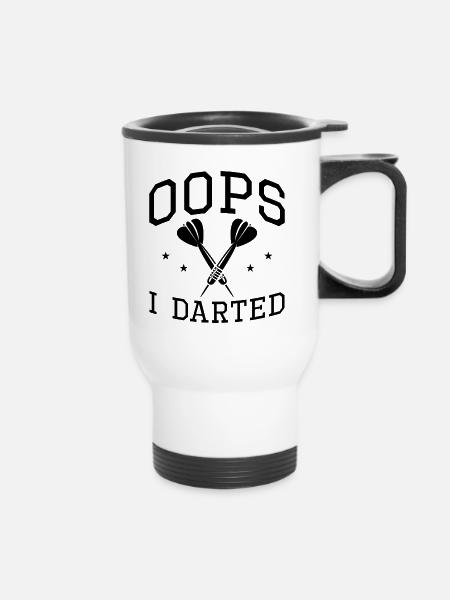 Oops I Darted - Thermobecher mit Tragegriff - Weiß