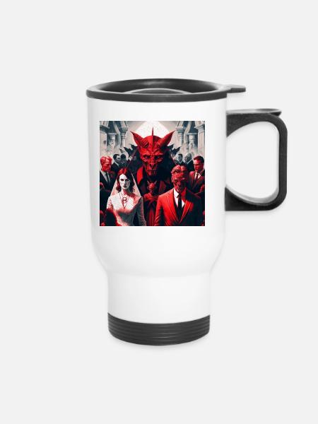 Bienvenue au Hellfire#Club - Tasse isotherme avec poignée - blanc