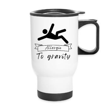 Allergic to Gravity - Thermal mug with handle - white - Front
