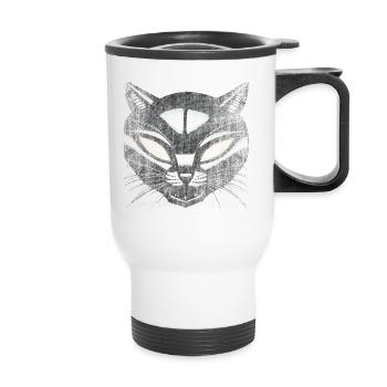 EvilCat Robot - Thermal mug with handle - white - Front