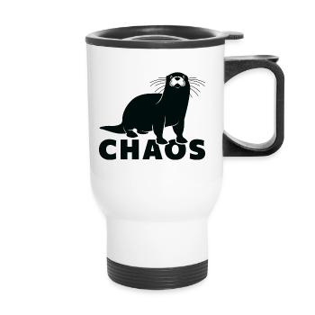 Otter Chaos - Thermal mug with handle - white - Front