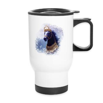 Horse - purple and majestic - Thermal mug with handle - white - Front