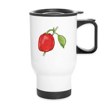 Poivrons rouges vecteur capsicum - Tasse isotherme avec poignée - blanc - Devant
