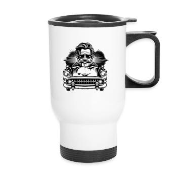 Rockabilly Oldtimer - Thermal mug with handle - white - Front