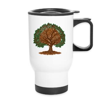 Yggdrasil tree of life baum des lebens - Thermobecher mit Tragegriff - Weiß - Vorne