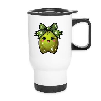 Rêves de kiwis enchanteurs - Tasse isotherme avec poignée - blanc - Devant
