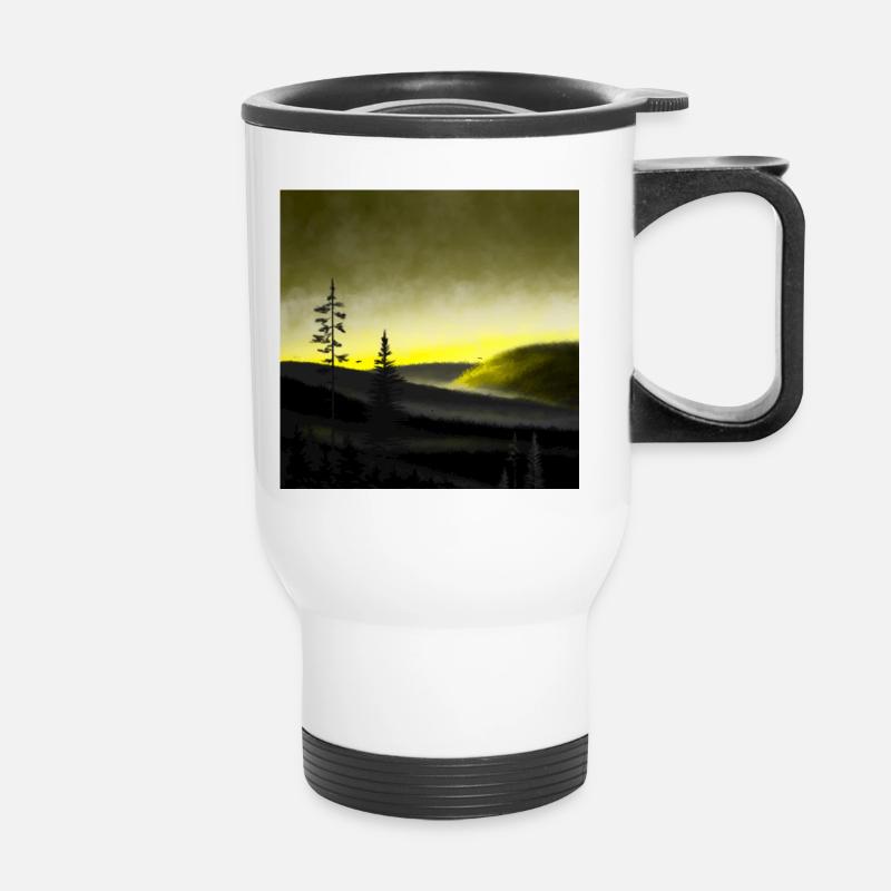 Landscape in morning light - Thermal mug with handle - white