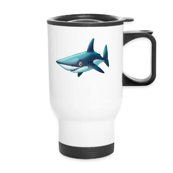 shark - Thermal mug with handle - white - Front