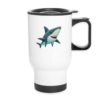 Shark - Thermal mug with handle - white - Front