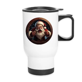 Angry Santa - Thermal mug with handle - white - Front