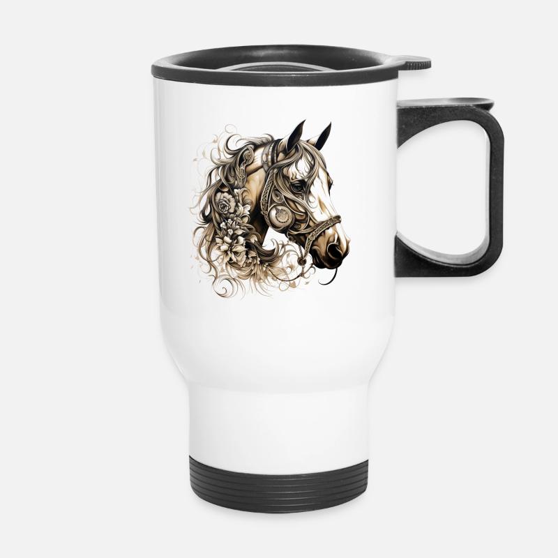 Magic Western Horse - Thermal mug with handle - white
